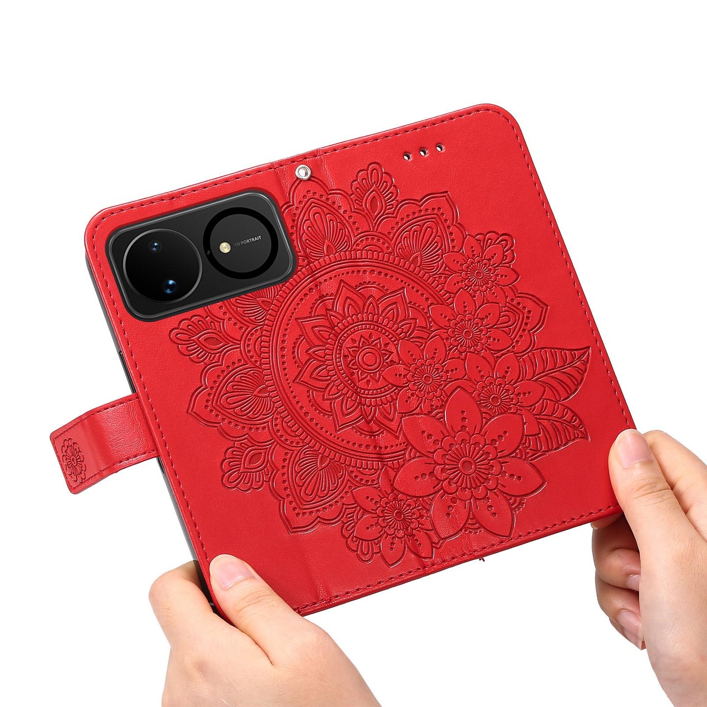 For Huawei nova 16 Seven-petal Flowers Embossing Leather Phone Case(Red)