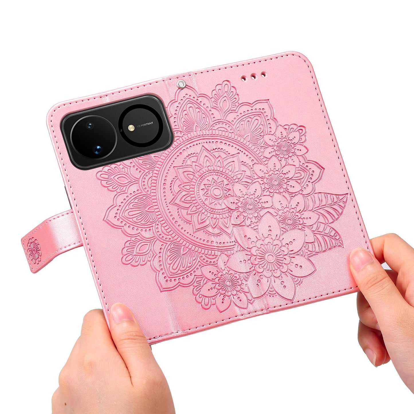 For Huawei nova 16 Seven-petal Flowers Embossing Leather Phone Case(Rose Gold)