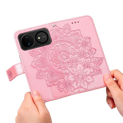 For Huawei nova 16 Seven-petal Flowers Embossing Leather Phone Case(Rose Gold)