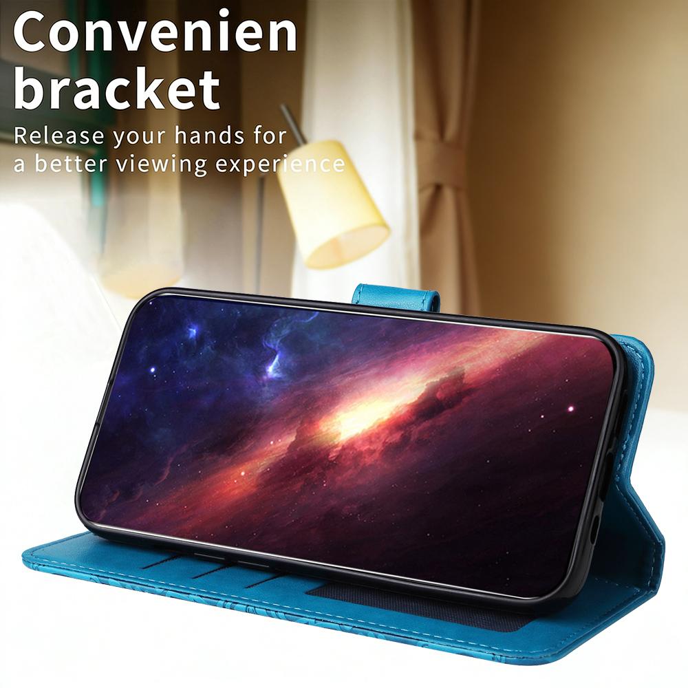 For Huawei nova 16 Embossed Sunflower Leather Phone Case(Blue)