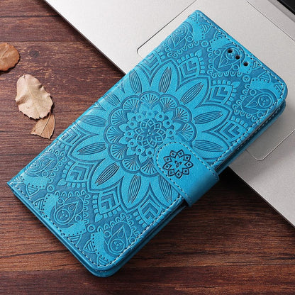 For Huawei nova 16 Embossed Sunflower Leather Phone Case(Blue)
