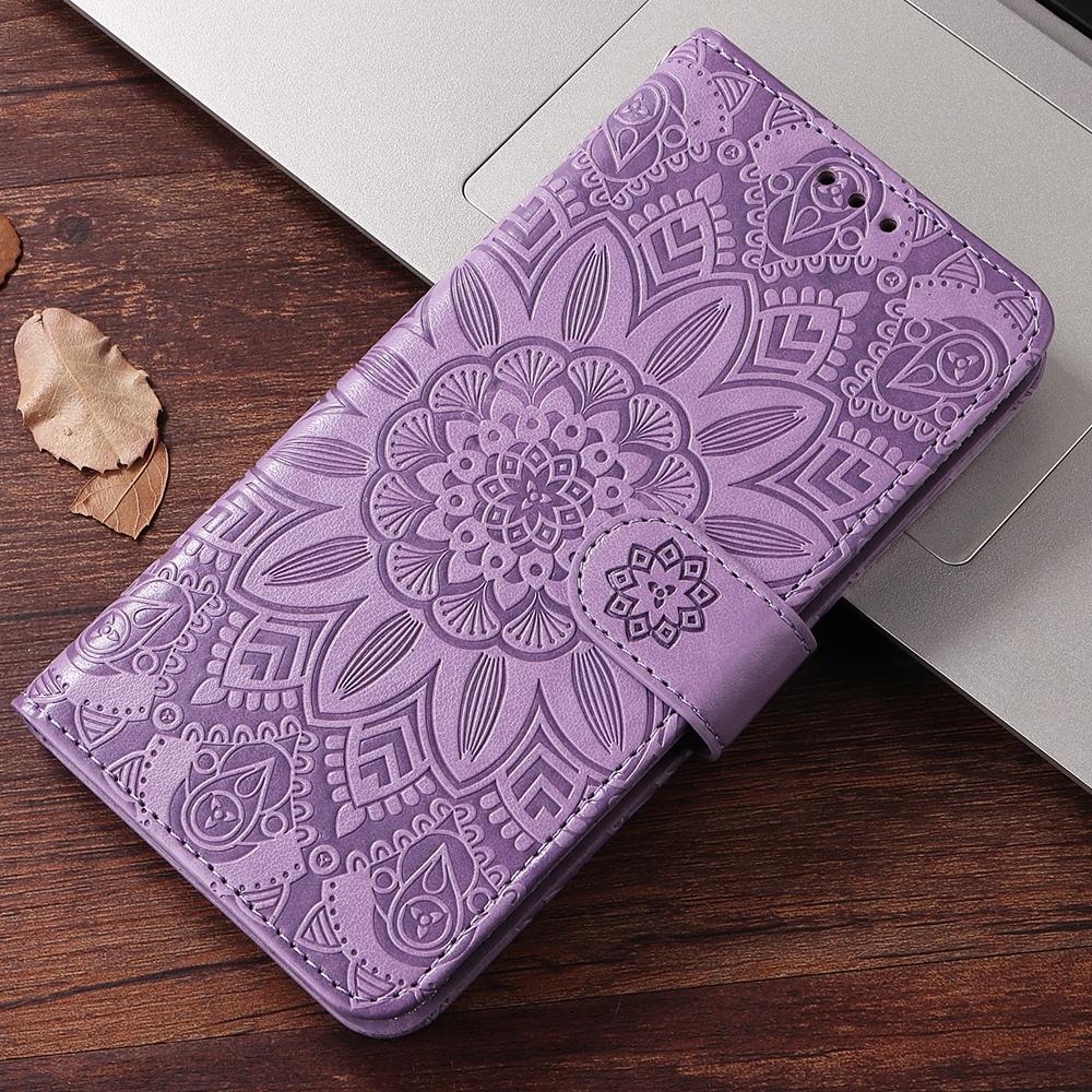For Huawei nova 16 Embossed Sunflower Leather Phone Case(Purple)