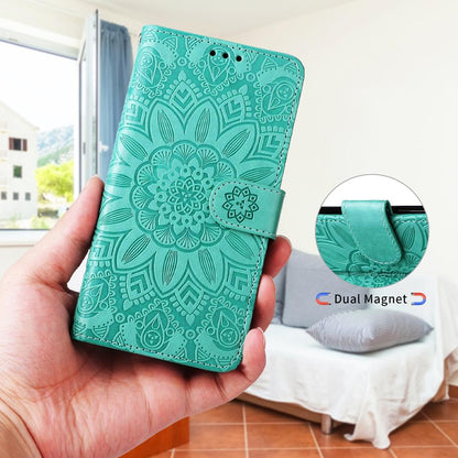 For Huawei nova 16 Embossed Sunflower Leather Phone Case(Green)