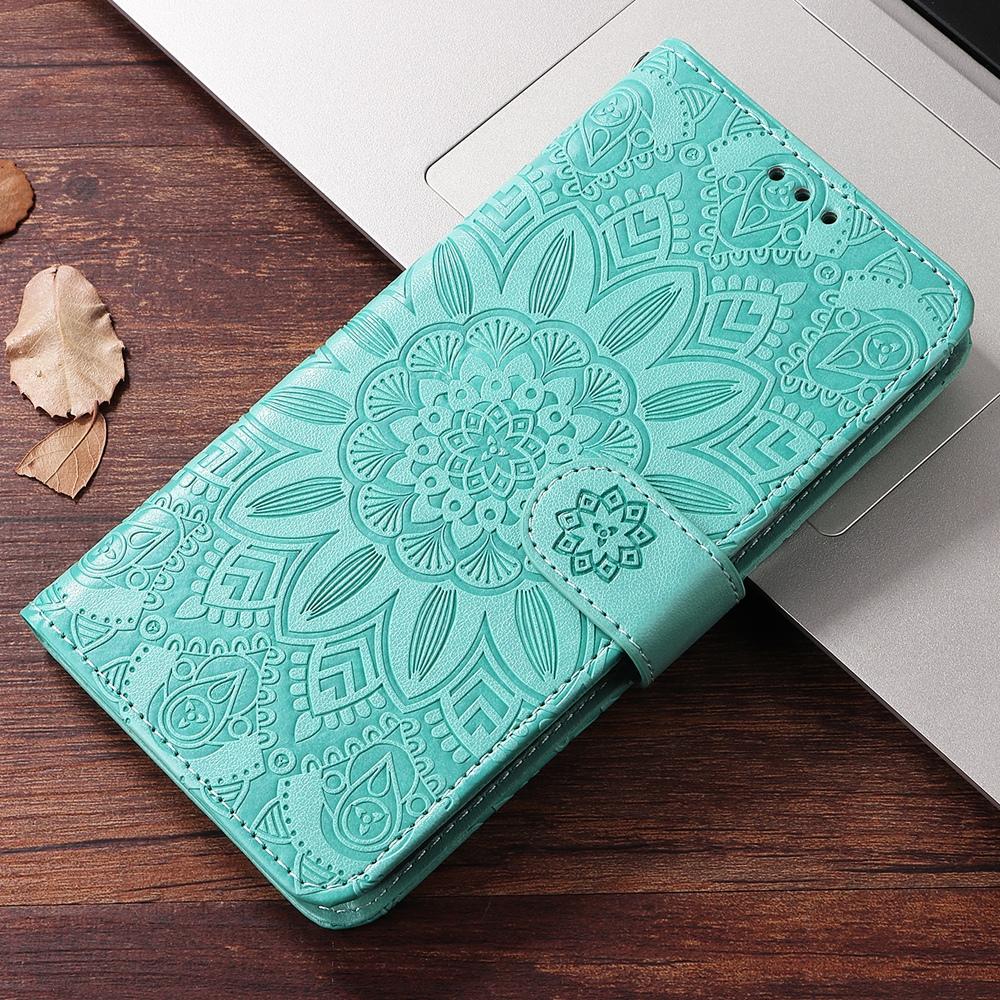 For Huawei nova 16 Embossed Sunflower Leather Phone Case(Green)