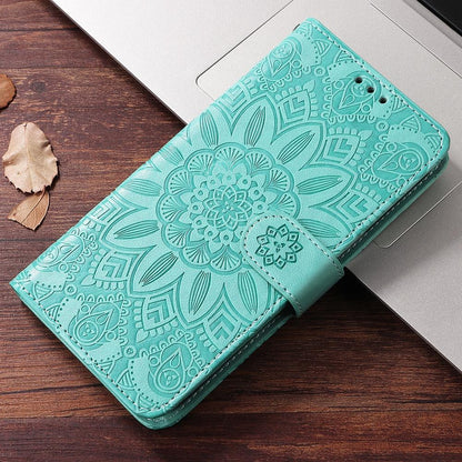 For Huawei nova 16 Embossed Sunflower Leather Phone Case(Green)