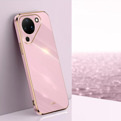 For Huawei Pura 90 5G XINLI Straight Edge 6D Electroplate TPU Phone Case - Cherry Purple - EDA004599817B