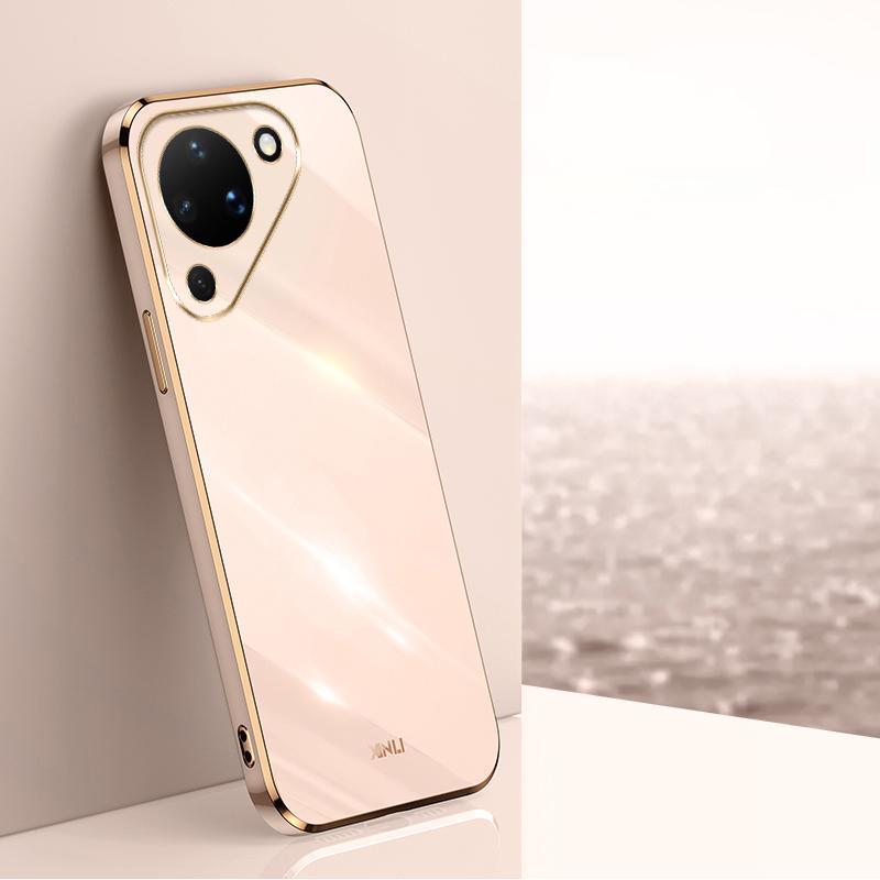 For Huawei Pura 90 5G XINLI Straight Edge 6D Electroplate TPU Phone Case - Pink - EDA004599817F