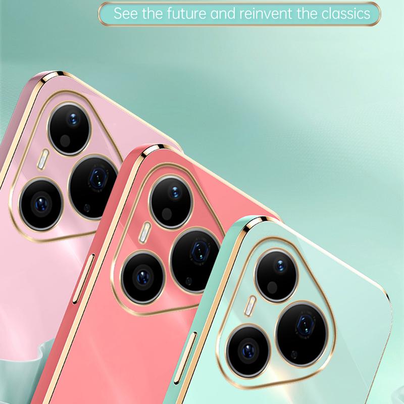 For Huawei Pura 90 Pro 5G XINLI Straight Edge 6D Electroplate TPU Phone Case with Ring Holder - Celestial Blue - EDA004600120C