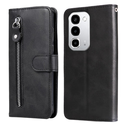 For Realme P4R 5G / P4x 4G / C100 4G / C100i Fashion Calf Texture Zipper Leather Phone Case - Black - EDA004600329C