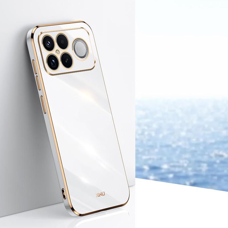 For Redmi K90 Pro Max / Poco F8 Ultra XINLI Straight Edge 6D Electroplate TPU Phone Case(White)