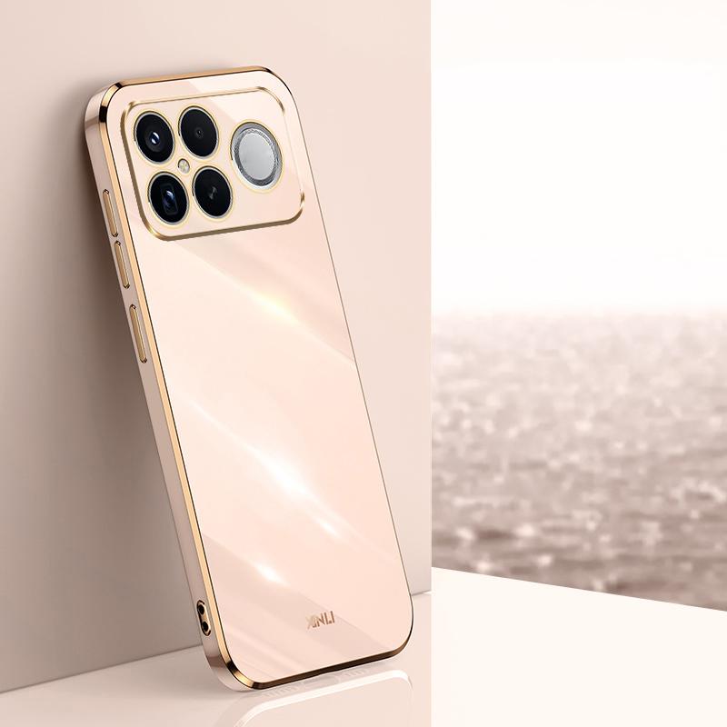 For Redmi K90 Pro Max / Poco F8 Ultra XINLI Straight Edge 6D Electroplate TPU Phone Case(Pink)