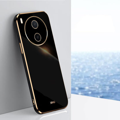For vivo Y600 Pro 5G XINLI Straight Edge 6D Electroplate TPU Phone Case - Black - EDA004606726A