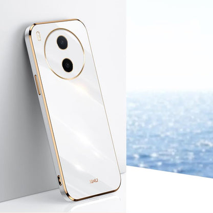 For vivo Y600 Pro 5G XINLI Straight Edge 6D Electroplate TPU Phone Case - White - EDA004606726E