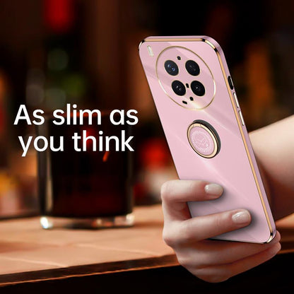 For vivo X300 Ultra XINLI Straight Edge 6D Electroplate TPU Phone Case with Ring Holder - Hawthorn Red - EDA004606929D