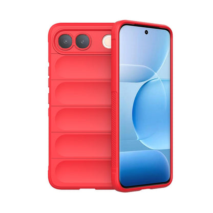 For vivo S2 5G Global Magic Shield TPU + Flannel Phone Case - Red - EDA004636956B