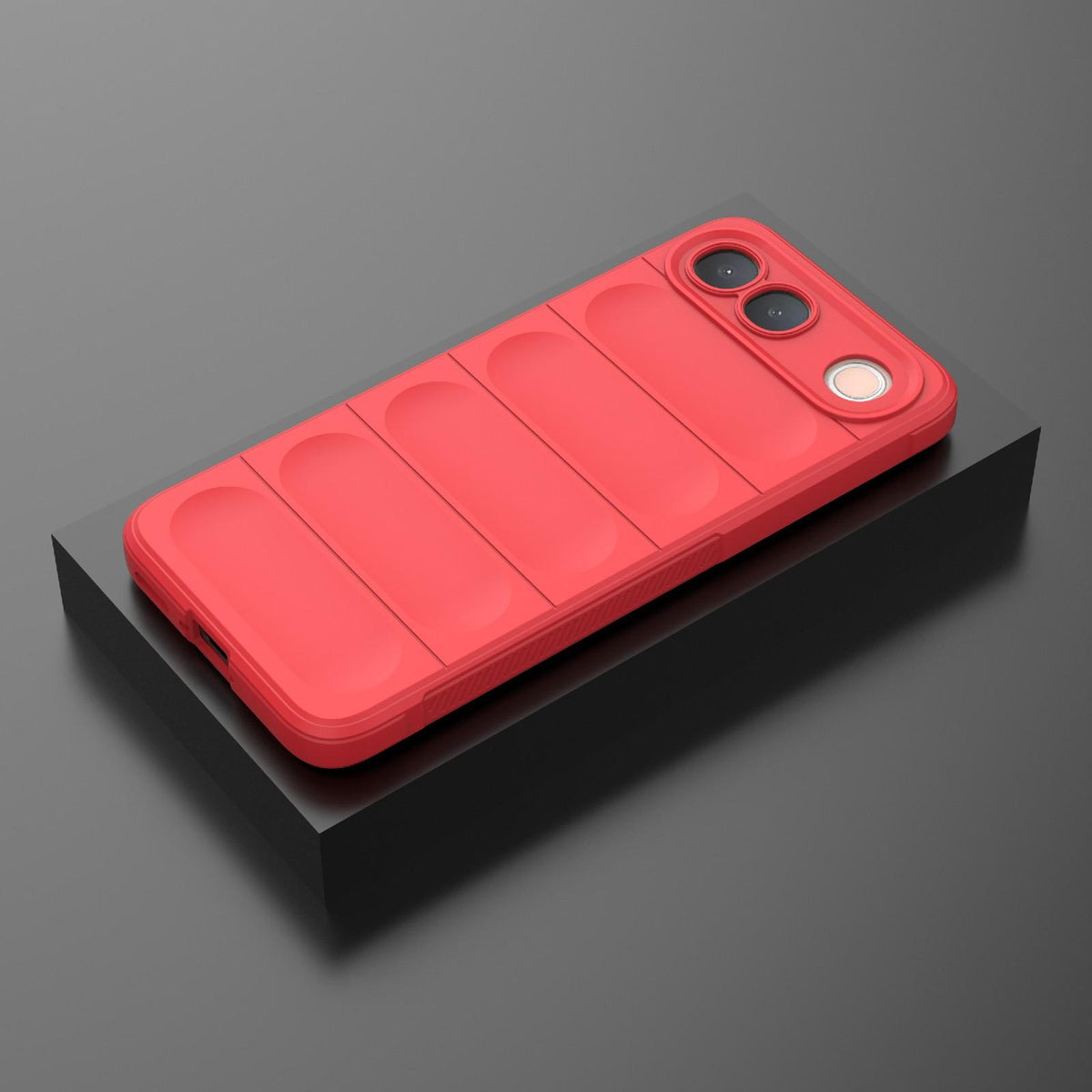 For vivo S2 5G Global Magic Shield TPU + Flannel Phone Case - Red - EDA004636956B