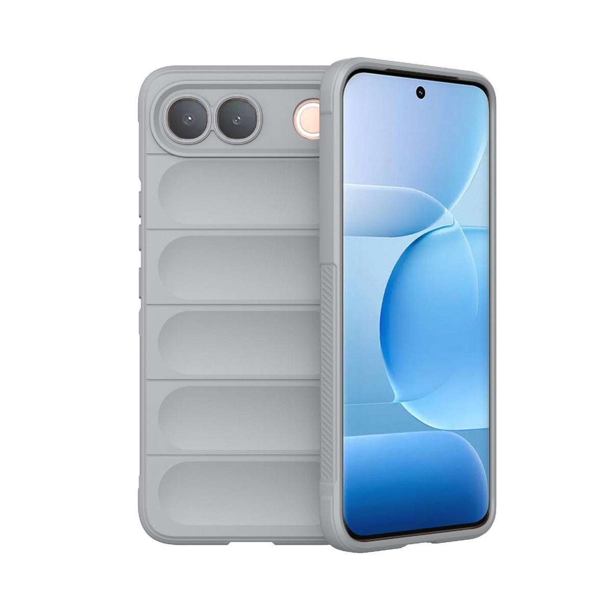 For vivo S2 5G Global Magic Shield TPU + Flannel Phone Case - Grey - EDA004636956C