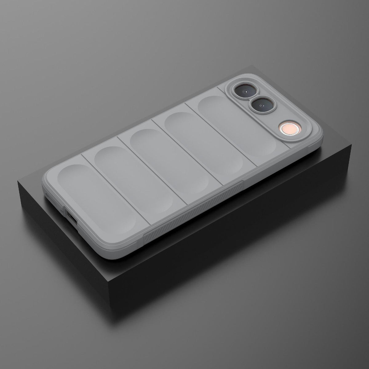 For vivo S2 5G Global Magic Shield TPU + Flannel Phone Case - Grey - EDA004636956C