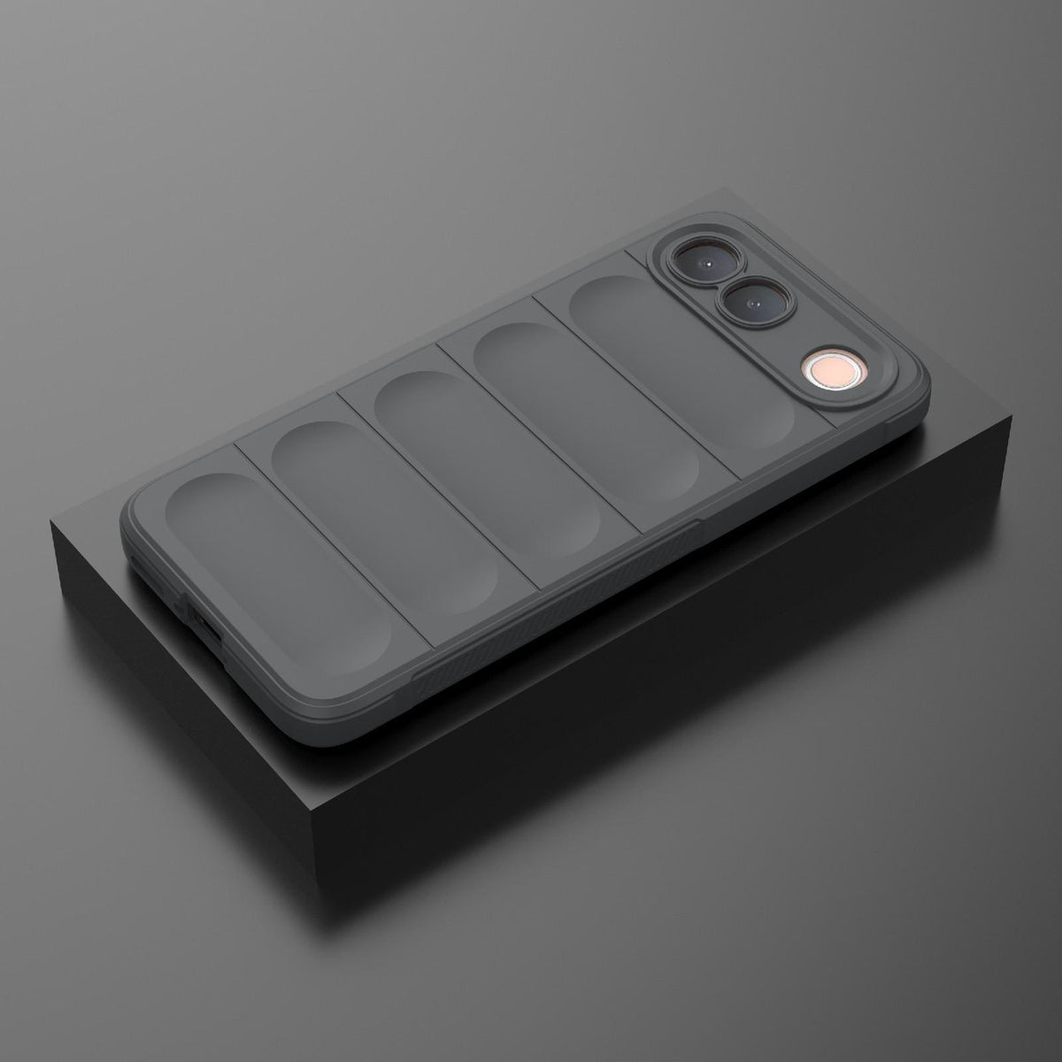 For vivo S2 5G Global Magic Shield TPU + Flannel Phone Case - Dark Grey - EDA004636956E