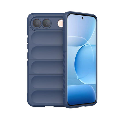 For vivo S2 5G Global Magic Shield TPU + Flannel Phone Case - Dark Blue - EDA004636956G