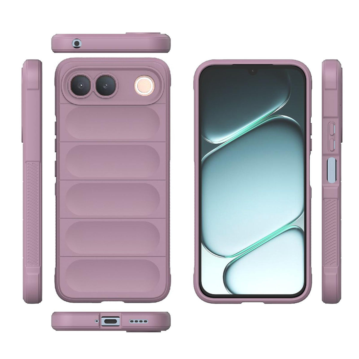 For vivo S2 5G Global Magic Shield TPU + Flannel Phone Case - Purple - EDA004636956H
