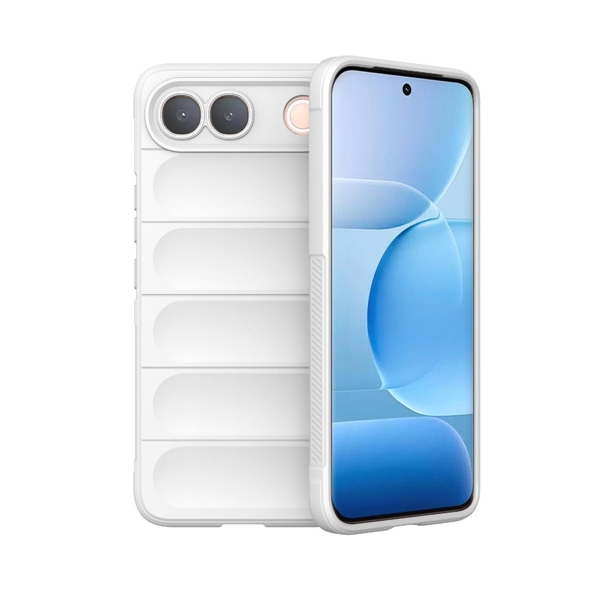 For vivo S2 5G Global Magic Shield TPU + Flannel Phone Case - White - EDA004636956J