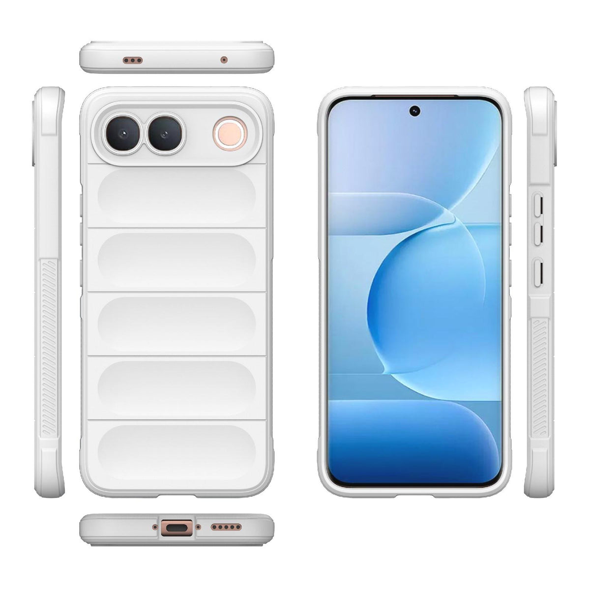For vivo S2 5G Global Magic Shield TPU + Flannel Phone Case - White - EDA004636956J