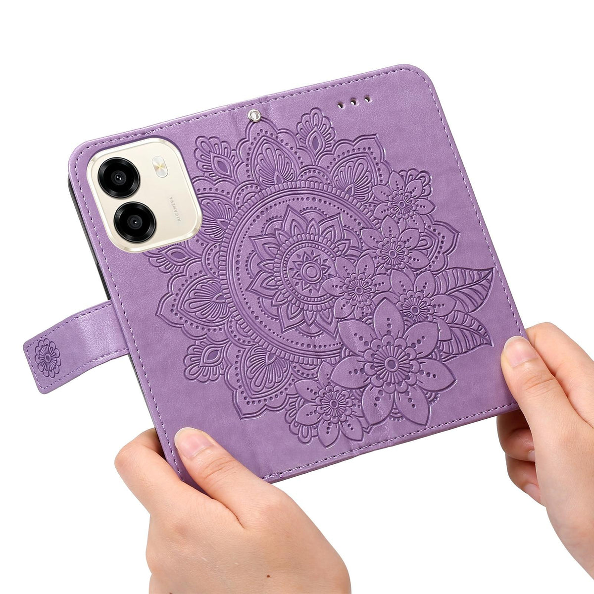 For Honor X6e 4G / X7e 4G / Play 80 Plus 5G Seven-petal Flowers Embossing Leather Phone Case - Light Purple - EDA004647839A