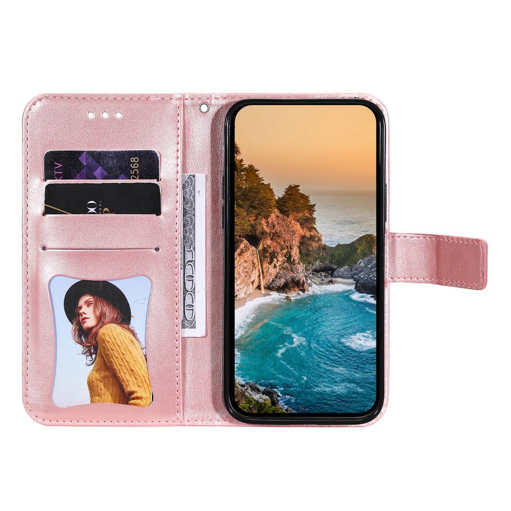 For Honor 600 Smart 5G Seven-petal Flowers Embossing Leather Phone Case(Rose Gold)