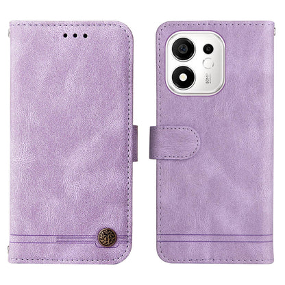 For Honor 600 Smart 5G Skin Feel Life Tree Metal Button Leather Phone Case(Purple)