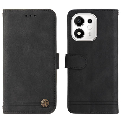 For Honor 600 Smart 5G Skin Feel Life Tree Metal Button Leather Phone Case(Black)
