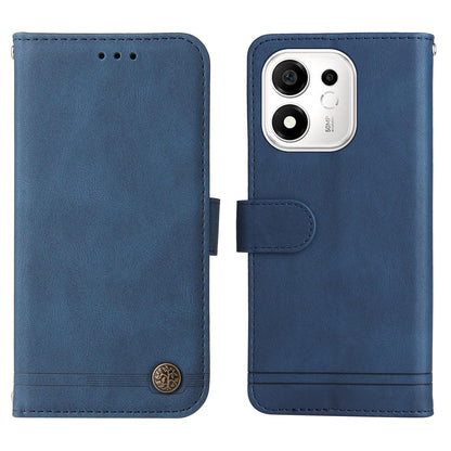 For Honor 600 Smart 5G Skin Feel Life Tree Metal Button Leather Phone Case(Blue)