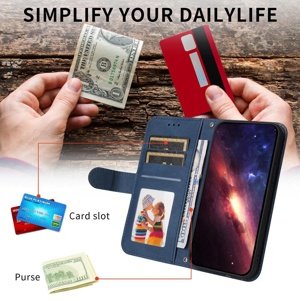 For Honor 600 Smart 5G Skin Feel Life Tree Metal Button Leather Phone Case(Blue)