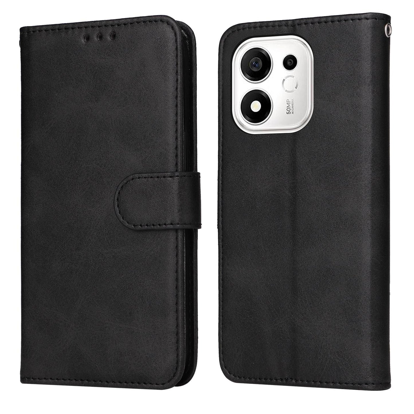 For Honor 600 Smart 5G Classic Calf Texture Flip Leather Phone Case(Black)
