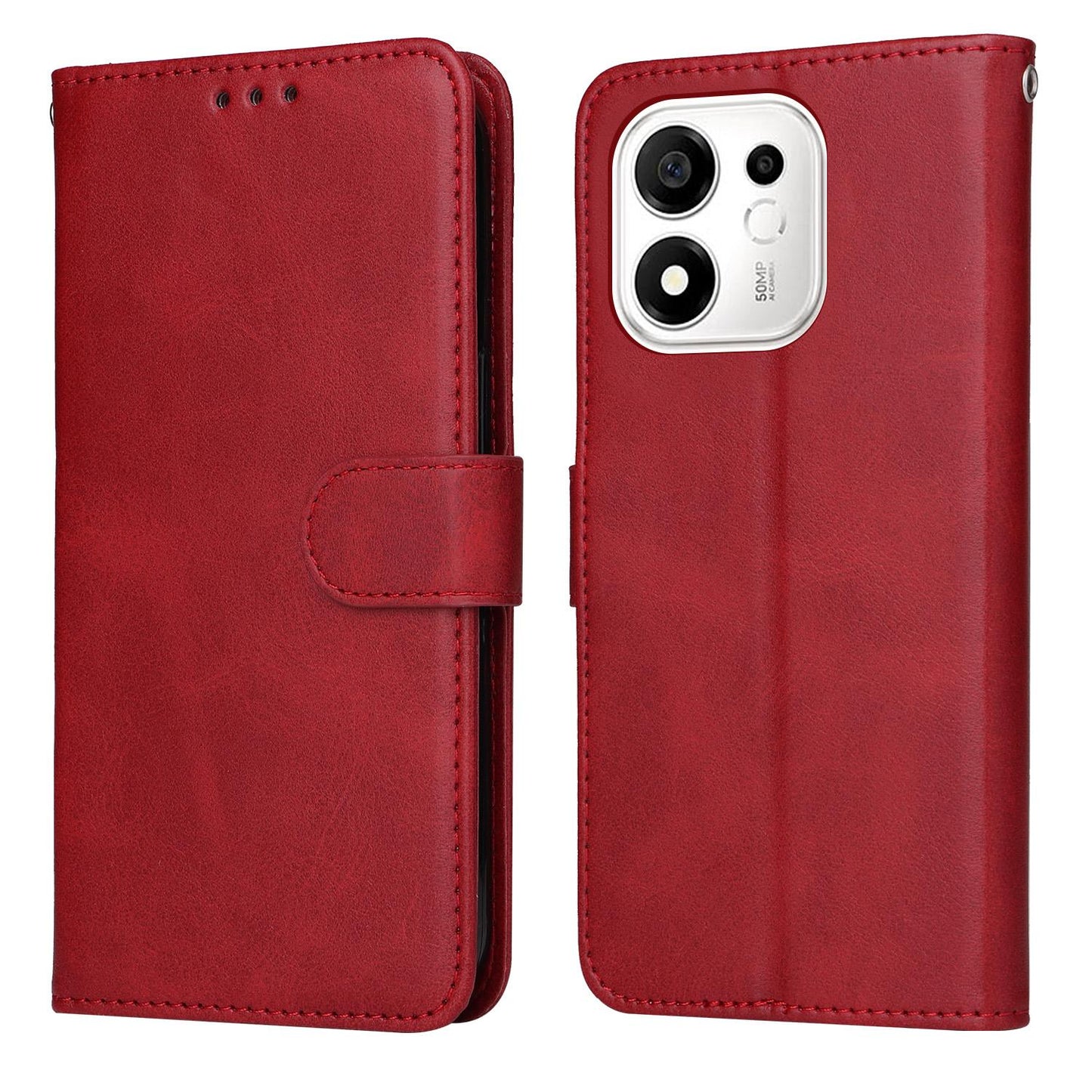 For Honor 600 Smart 5G Classic Calf Texture Flip Leather Phone Case(Red)