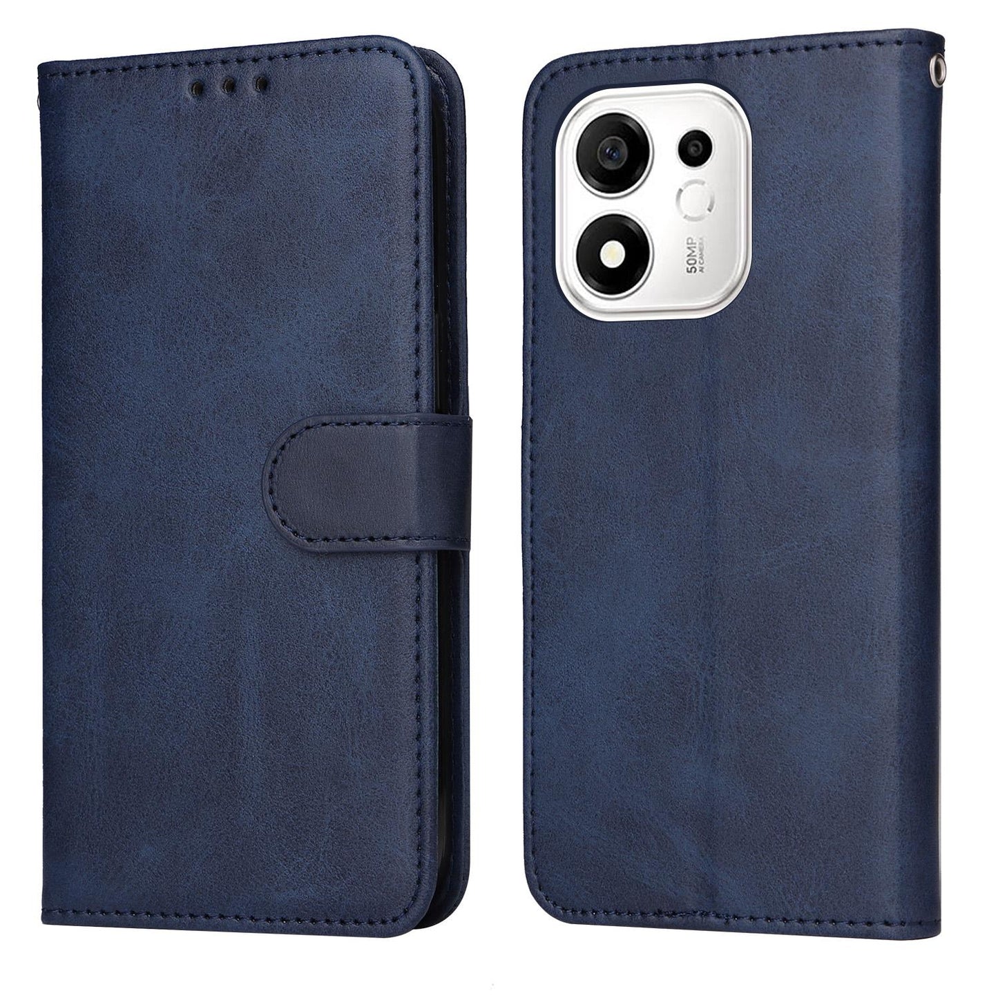 For Honor 600 Smart 5G Classic Calf Texture Flip Leather Phone Case(Blue)
