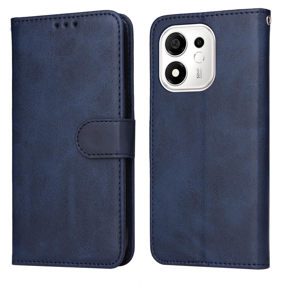 For Honor 600 Smart 5G Classic Calf Texture Flip Leather Phone Case - Blue - EDA004649840E