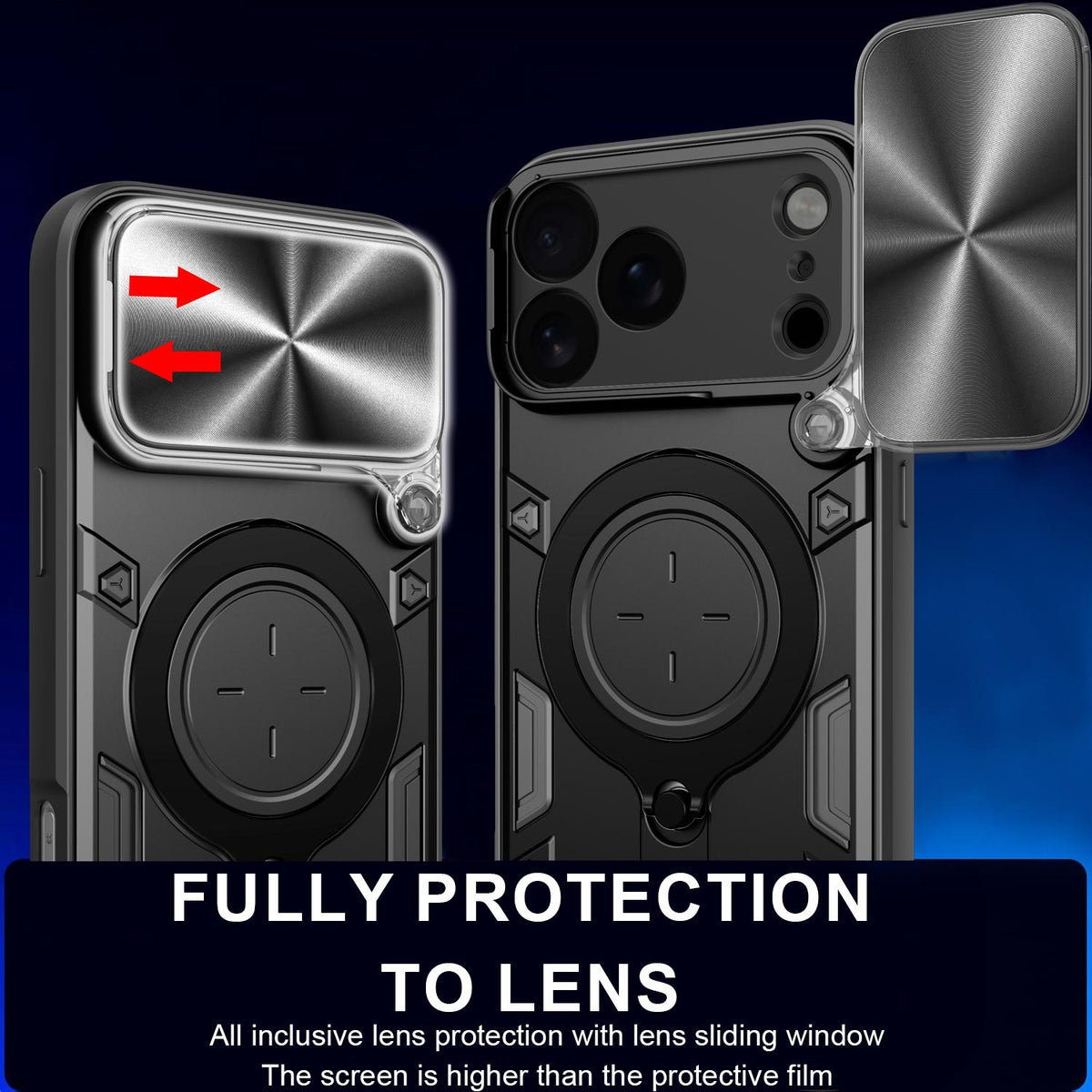 For iPhone 18 Pro Max CD Texture Sliding Camshield Magnetic Holder Phone Case - Red - EDA004654927C
