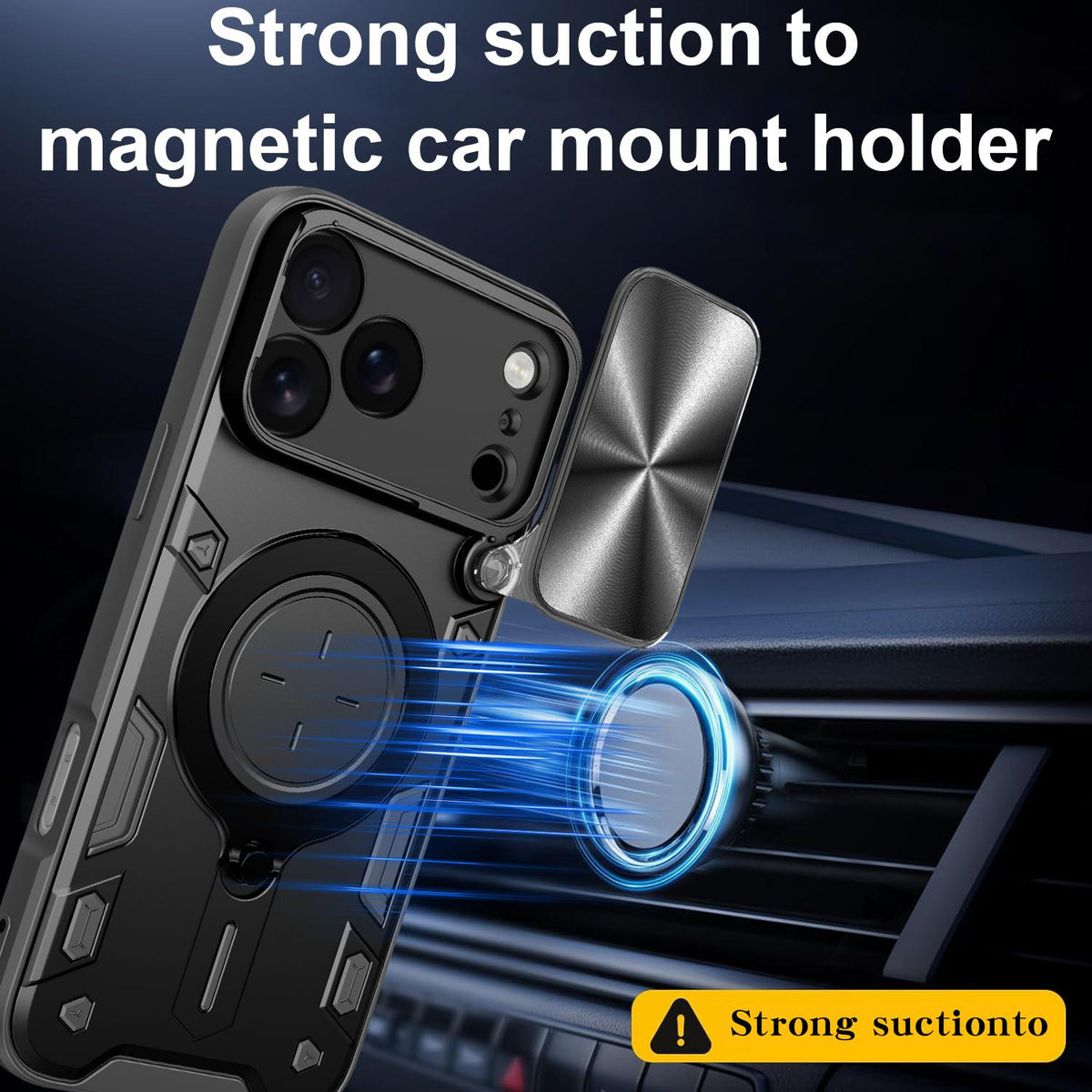 For iPhone 18 Pro Max CD Texture Sliding Camshield Magnetic Holder Phone Case - Purple - EDA004654927F
