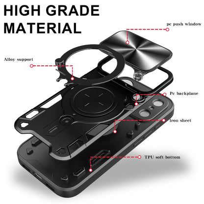 For iPhone 18 Pro CD Texture Sliding Camshield Magnetic Holder Phone Case - Pink - EDA004654928A