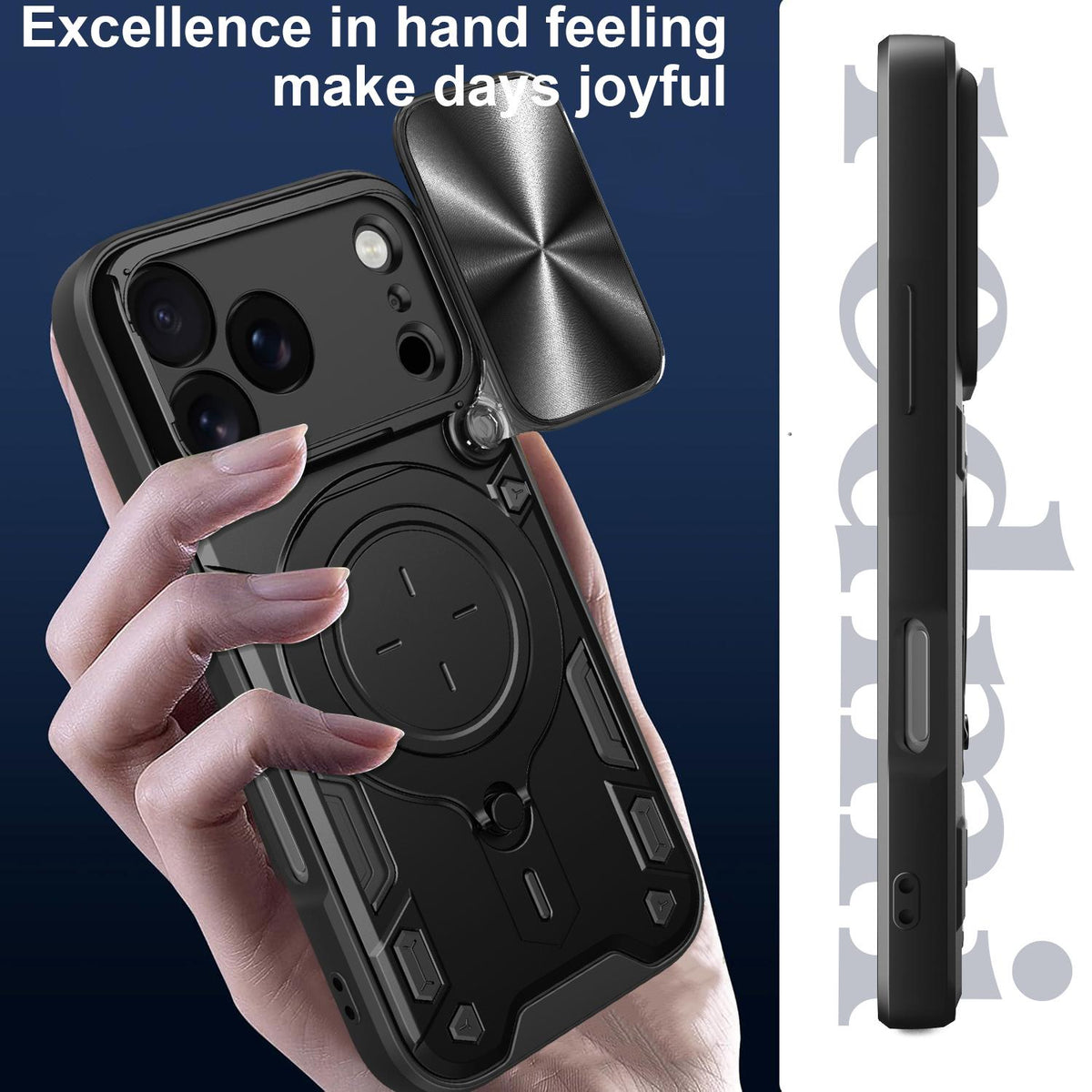 For iPhone 18 Pro CD Texture Sliding Camshield Magnetic Holder Phone Case - Pink - EDA004654928A
