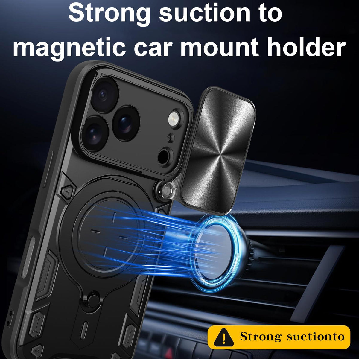 For iPhone 18 Pro CD Texture Sliding Camshield Magnetic Holder Phone Case - Purple - EDA004654928F