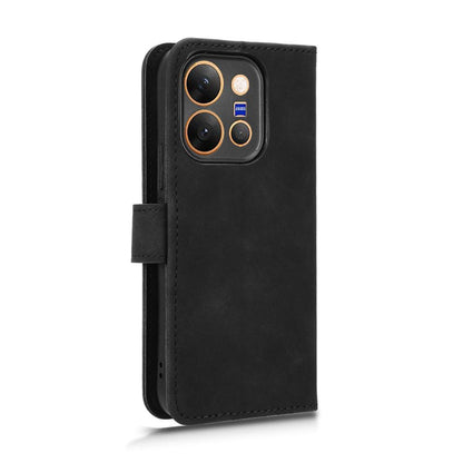 For vivo X300 E 5G Skin Feel Magnetic Flip Leather Phone Case - Black - EDA004671644A