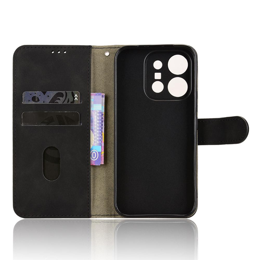 For vivo X300 E 5G Skin Feel Magnetic Flip Leather Phone Case - Black - EDA004671644A