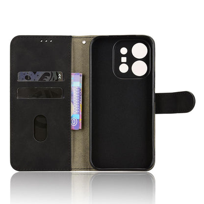 For vivo X300 E 5G Skin Feel Magnetic Flip Leather Phone Case - Black - EDA004671644A