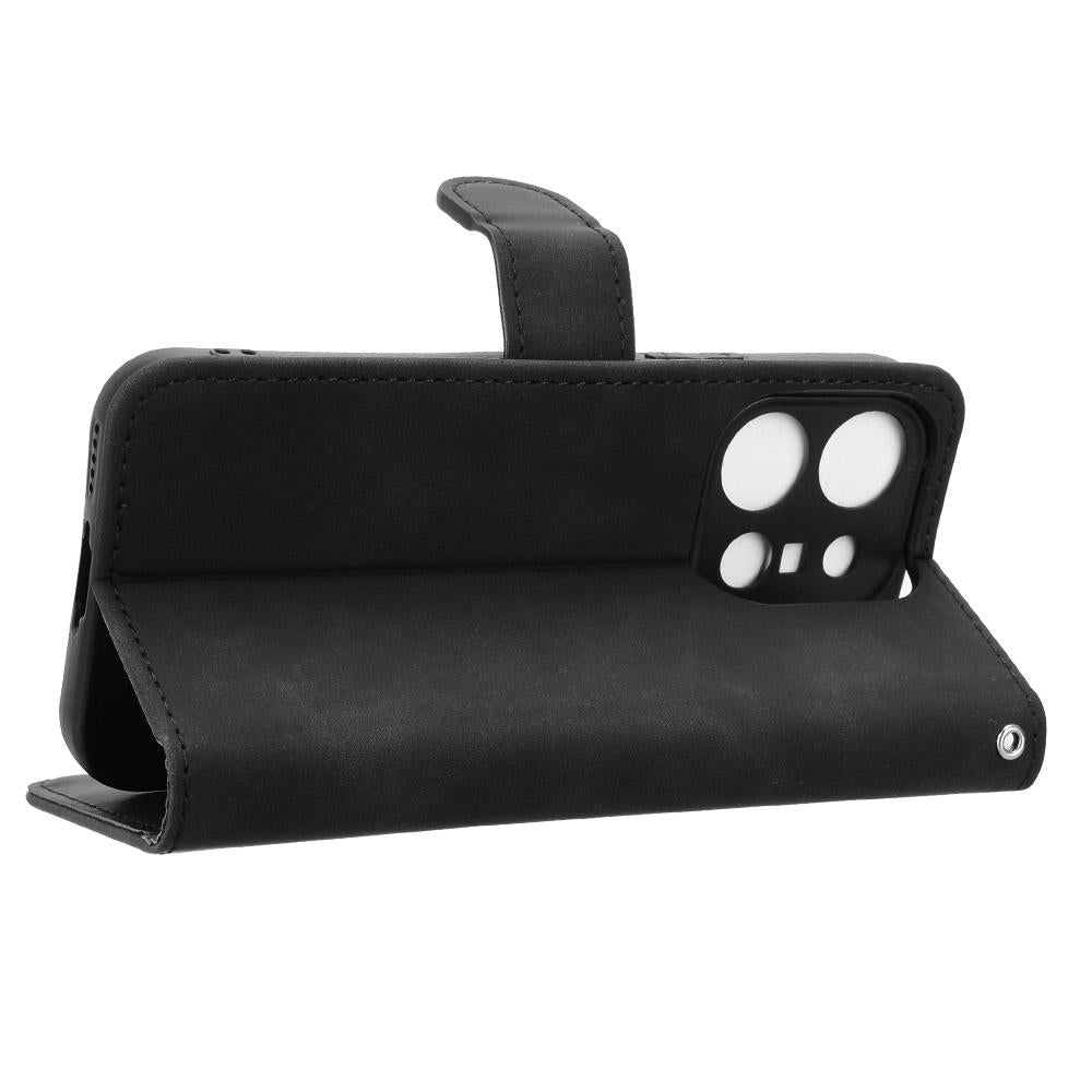For vivo X300 E 5G Skin Feel Magnetic Flip Leather Phone Case - Black - EDA004671644A