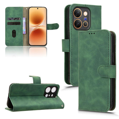 For vivo X300 E 5G Skin Feel Magnetic Flip Leather Phone Case - Green - EDA004671644C
