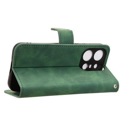 For vivo X300 E 5G Skin Feel Magnetic Flip Leather Phone Case - Green - EDA004671644C