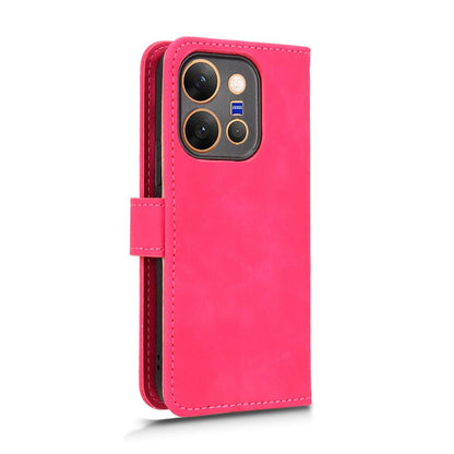 For vivo X300 E 5G Skin Feel Magnetic Flip Leather Phone Case - Rose Red - EDA004671644D