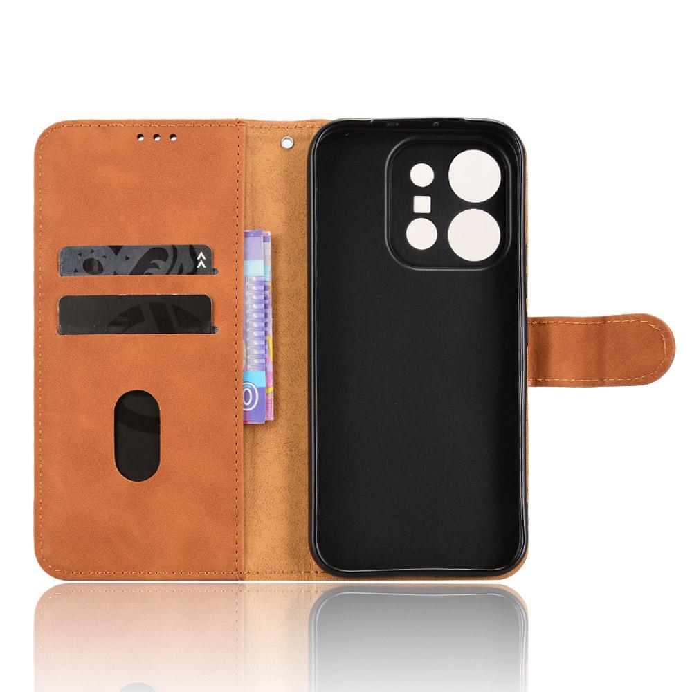 For vivo X300 E 5G Skin Feel Magnetic Flip Leather Phone Case - Brown - EDA004671644E